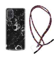 Samsung a71 A72 A73 A7 A9 2018 C7 C9 Kılıf Boyun Asklı Rasta Silikon Black Hole Marble 1387