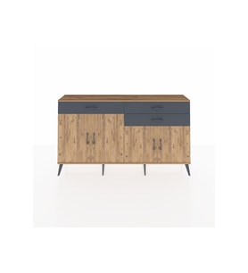 Arges Konsol 2 Raflı 3 Çekmeceli 4 Kapaklı 176x30x99 Çam-Çam/Antrasit