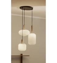 Mylights 3lü Üçlü Sarkıt Opal Beyaz Cam Masaüstü Salon Avize Oturma Odası Avize Mutfak Avize Modern