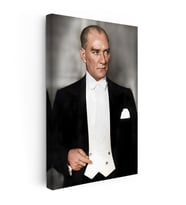 Kanvas Tablo Atatürk Beyaz Papyonlu Frak Atatürk Tablosu Ev Ofis Duvar Dekoru
