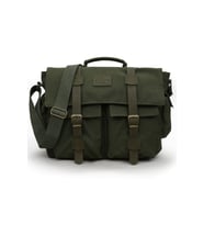 Dark Cotton 7238 Suya Dayanıklı Kanvas Postacı Çantası - 15.6  inç Laptop Bölmeli Vintage Omuz (Haki)