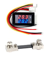 YATE10 DC 0-100V 0-100A Voltampermetre+Şönt Bara Direnci