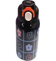 Çelik İçli Termos 550Ml Siyah Çiçekli