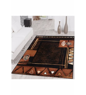 Rovigo Home Dijital Baskı Yıkanabilir Kaymaz Taban Salon Halısı RVG1403 100x300 cm (Kahverengi)