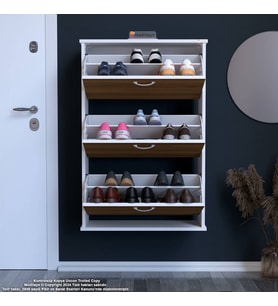 Modilayn VARBİ Asma Antre 72x115x26 cm’lik 3 Düşer Kapak 6 Göz Bölmeli Ayakkabılık