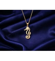 Kişiye Özel 925 Ayar Gümüş Minimal Denizatı Kolye (Gold)
