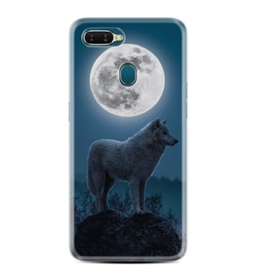 Oppo A5s Kılıf Resimli Desenli Silikon Platinium Series Wolf Moon 1857