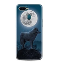 Oppo A5s Kılıf Resimli Desenli Silikon Platinium Series Wolf Moon 1857