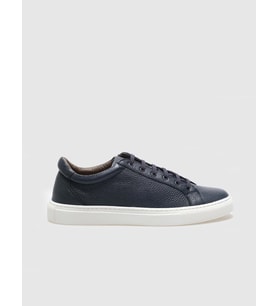 Hakiki Deri Lacivert Bağcıklı Erkek Sneaker