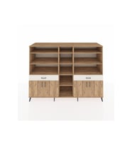 Kronos Dolap 12 Raflı 2 Çekmeceli 4 Kapaklı 220x59x163 Çam-Çam/Aytaşı
