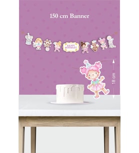 Pembe Sirk Temalı Doğum Günü* Büyük Banner *Kalın Kağıt 150cm