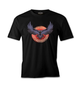 Raven Bird Screaming Siyah Erkek Tshirt