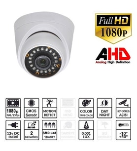 EZCOOL EZ-5020HD 2 MP 3.6MM LENS AHD DOME KAMERA
