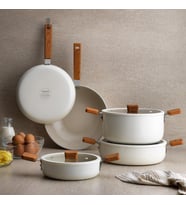 Schafer Ceramoni Seramik Basık Tencere 26 Cm-Krem