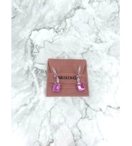 Pembe Baget İthal Gümüş Küpe