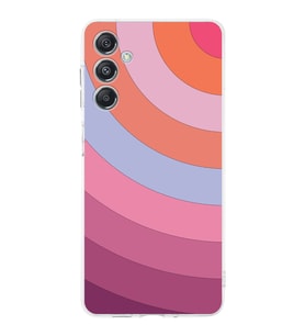 PrintiFy Samsung M34 Uyumlu Kamera Korumalı Renk Cümbüşü F Tasarımlı Şeffaf Silikon Kılıf