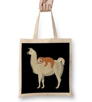 Cute & Funny Sloth Sleeping on Llama Bez Çanta Uzun Saplı