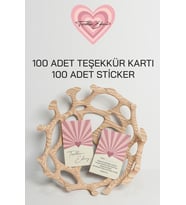 100 Adet Teşekkür Kartı ve 100 adet Teşekkür Sticker PYTKSVTK23
