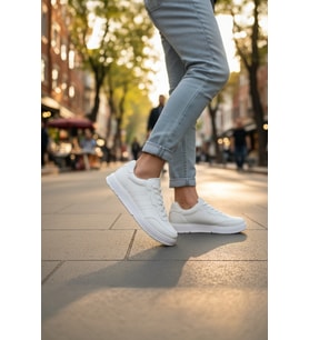 Enoch Erkek Günlük Spor Ayakkabı Düz Tabanlı Sneaker Perfore Detaylı Sade ve Hafif Model
