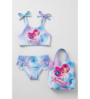 Kız Çocuk Çantalı 3'lü Mayo Takımı (Çanta+Mayo+Bikini) 3-10 Yaş 12732N MODANINO