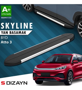S-Dizayn BYD Atto 3 Skyline Aluminyum Yan Basamak 193 Cm 2022 Üzeri A+ Kalite