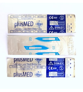 Bistüri Ucu 3 Adet Steril Karbon Çeliği (Plusmed 1.Kalite)