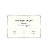Beyaz Lacivert Minimal Sade Mezuniyet Belgesi