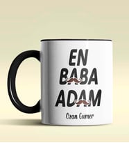 Kişiye Özel En Baba Adam Tasarımlı Siyah Kupa Bardak (Siyah)