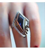 Safir Taşlı Gümüş Otantik Tasarım Yüzük