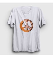 Presmono Unisex Beyaz Peace Fox Tilki T-Shirt 368063tt