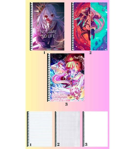 no game no life 3 adet defter A4 büyük boy 72 sayfa çizgili_kareli_çizgisiz defter seti