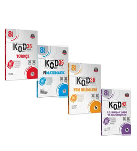 Fi Yayınları 8. Sınıf Türkçe Matematik Fen ve İnkılap KOD Deneme Seti 4 Kitap