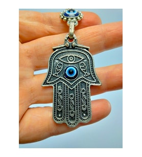 Nazar Boncuğu Anahtarlık Metal Fatıma/hamse Eli Hediyelik Aksesuar (Standart)