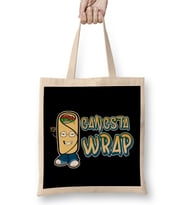 Cute & Funny Gangsta Wrap Yo! Burrito Rap Food Pun Bez Çanta Uzun Saplı
