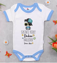 BK Kids Kişiye Özel Mavi Bebek Body Zıbın - Model 76
