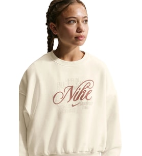Nike Kid's Sportswear Club Fleece Boxy Crew Gfx Unisex Çocuk Sweatshirt Krem