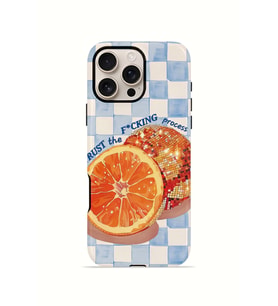 iPhone 16 Pro Max Vorian Çift Katmanlı MagSafe Kılıf Orange Press Collage