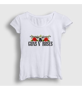 Presmono Kadın Beyaz Thorns Guns N' Roses T-Shirt 57143tt