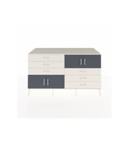 Kronos Konsol 2 Raflı 6 Çekmeceli 4 Kapaklı 176x59x99 Aytaşı-Antrasit/Aytaşı