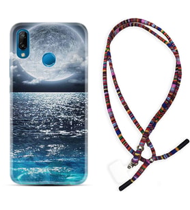 Huawei P20 Lite Mate 10 20 Lite Pro P40 Lite KılıfBoyun Asklı Rasta Silikon Great Moon 1301