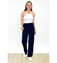 9313333 Viskon Cepli Bol Paça Pileli Pantolon LACIVERT (Lacivert)