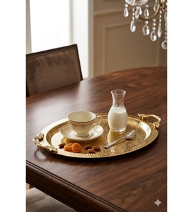 DAMLA OVAL 4 KİŞİLİK TEPSİ ALTIN