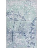 Eliana Home Baskılı, Yıkanabilir Kaymaz Taban Salon Halısı LNA1464 100x150 cm (Mavi)