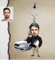 Kişiye Özel Patron Karikatürlü  Ahşap Anahtarlık Bay-20-Eco