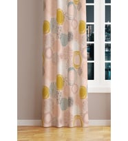 Xero Floral 1 Desenli Süet Oturma Odası Salon Fon Perde Baskılı Ekstrafor Büzgü TEK KANAT PRD-1081