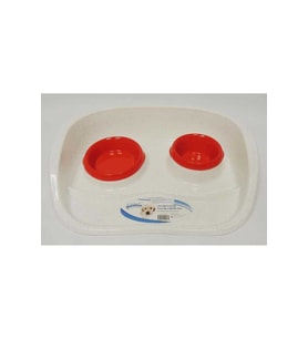 Pawise 11057 Mama Su Kabı 2li Tepsili Set Kırmızı
