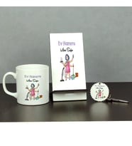 Ev Hanımına Hediye Üçlü Set (Kupa + Telefon Standı + Anahtarlık)