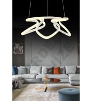 Kardelen 3 Renkli Beyaz Çilek Sarkıt Modern Ledli Avize