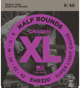 D'Addario EHR320 Elektro Gitar Tel Seti (Super Light - 09-42)