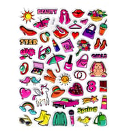 Sticker Kabartmalı Stiker Defter Planlayıcı Etiket (Ldd012)-24x19cm - Kız Makyaj Unicorn